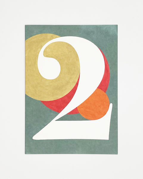 DIN A6 numbered notebook from “There is always a number” bundle, front view Number 2 notebook, eco-friendly, 48 pages, hand-bound.