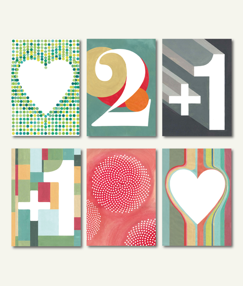Eco-friendly greeting cards bundle Always Handy II, set of 6 folding cards made from recycled paper, printed in Berlin