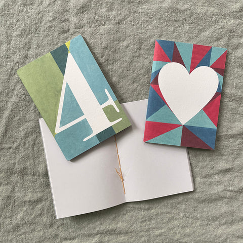 Eco stationery notebooks collection in assorted covers – handmade and printed in Berlin on recycled paper