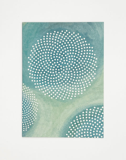 No Pre-text in blue greeting card front view, eco stationery printed climate-neutral on recycled paper