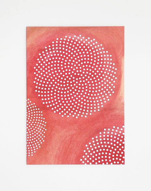 No Pre-text in red greeting card front view, eco stationery printed climate-neutral on recycled paper