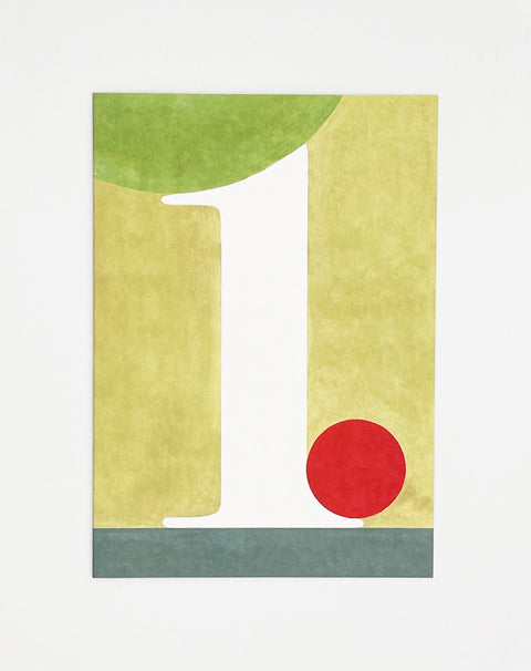 Number 1 greeting card front view, eco stationery printed climate-neutral on recycled paper