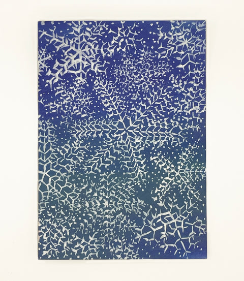 X-mas nightsnow greeting card front view, eco stationery printed climate-neutral on recycled paper