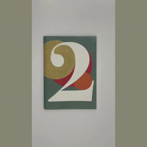 Video of DIN A6 numbered notebook flipping pages and showing the back cover, part of “There is always a number” bundle, eco-friendly and hand-bound.