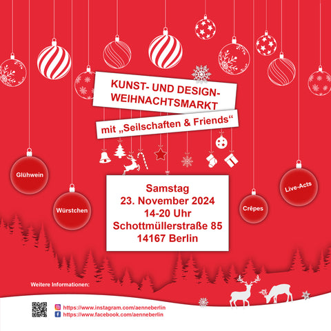 KUNST UND DESIGN WEIHNACHTSMARKT. Samstag 23.11.2024