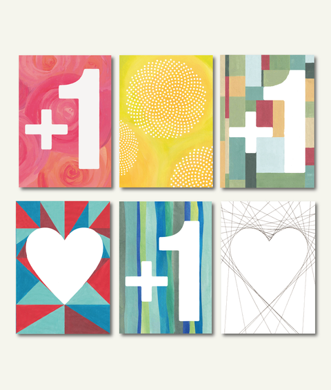 Eco-friendly greeting cards bundle Always Handy I, set of 6 folding cards made from recycled paper, printed in Berlin