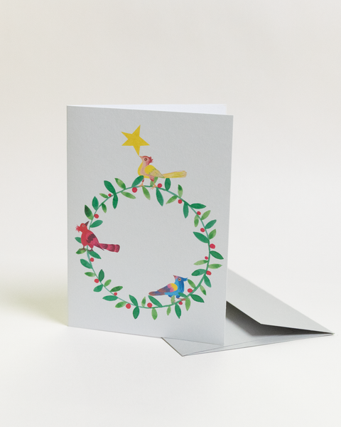 Eco-friendly dog greeting card, angled view, printed in Berlin on recycled paper.
