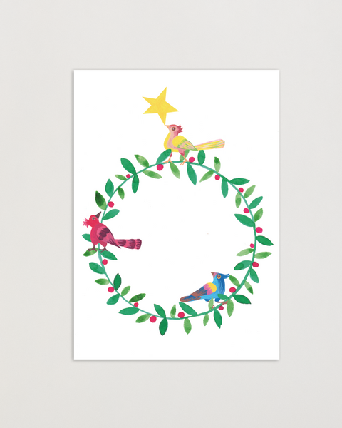 Eco-friendly Christmas in paradise Crown card, front view, printed in Berlin on recycled paper.