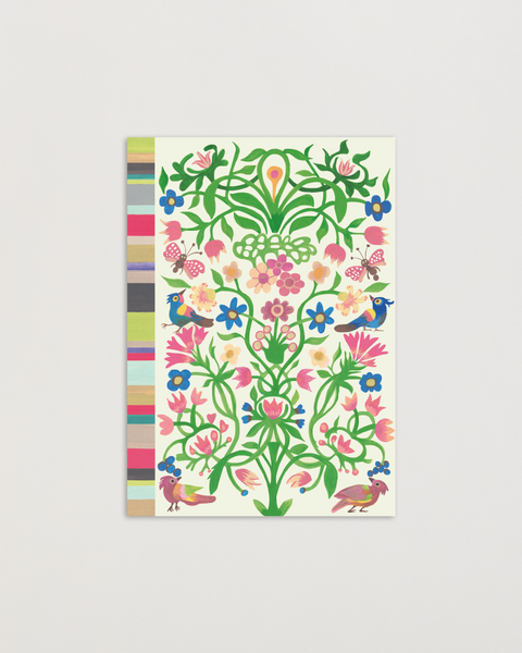 Eco-friendly Circles & Stripes in color  design greeting  card, front view, printed in Berlin on recycled paper.