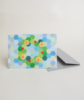 Eco-friendly advent greeting card, angled view, printed in Berlin on recycled paper.