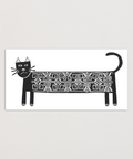 Eco-friendly cat greeting card, front view, printed in Berlin on recycled paper.