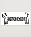 Eco-friendly dog greeting card, front view, printed in Berlin on recycled paper.