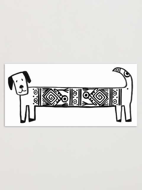 Eco-friendly dog greeting card, front view, printed in Berlin on recycled paper.