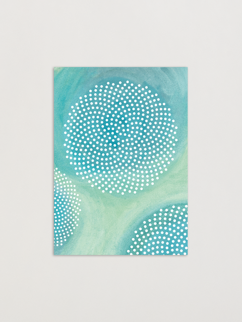Happy birthday or whatever you like - Blue greeting card front view, eco stationery printed climate-neutral on recycled paper