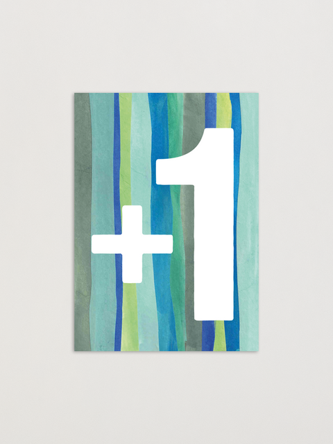 Happy birthday or whatever you like - Blue greeting card front view, eco stationery printed climate-neutral on recycled paper