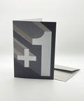 Eco-friendly Happy birthday or whatever you like - Cement block greeting card, 3/4 angled view, printed in Berlin on recycled paper