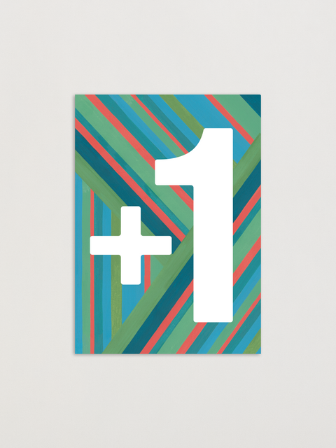 Happy birthday or whatever you like -  Green stripes greeting card front view, eco stationery printed climate-neutral on recycled paper