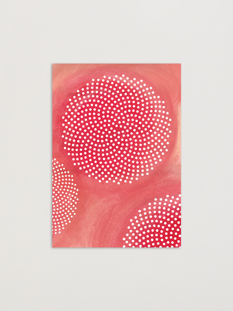 No Pre-text in red greeting card front view, eco stationery printed climate-neutral on recycled paper