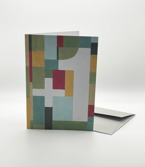 Eco-friendly Happy birthday or whatever you like - Squares greeting card, 3/4 angled view, printed in Berlin on recycled paper