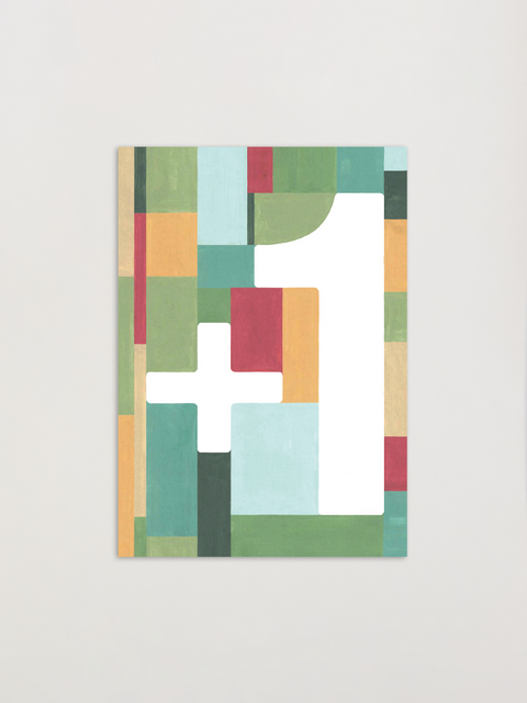 Happy birthday or whatever you like - Squares greeting card front view, eco stationery printed climate-neutral on recycled paper