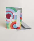 Eco-friendly Happy birthday or whatever you like - Targets greeting card, 3/4 angled view, printed in Berlin on recycled paper