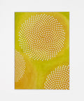 No Pre-text in yellow greeting card front view, eco stationery printed climate-neutral on recycled paper