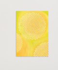 No Pre-text in yellow greeting card front view, eco stationery printed climate-neutral on recycled paper
