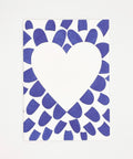 Lovely on blue petals greeting card front view, eco stationery printed climate-neutral on recycled paper