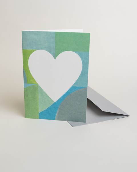 Eco-friendly lovely on mints greeting card, 3/4 angled view, printed in Berlin on recycled paper