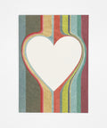 Lovely on stripes greeting card front view, eco stationery printed climate-neutral on recycled paper
