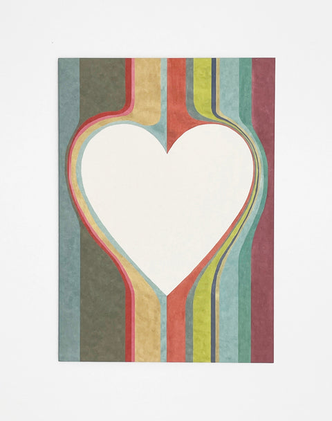 Lovely on stripes greeting card front view, eco stationery printed climate-neutral on recycled paper