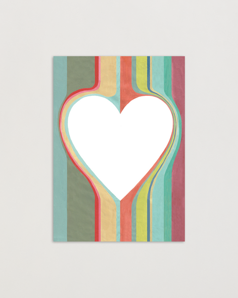 Lovely on stripes greeting card front view, eco stationery printed climate-neutral on recycled paper