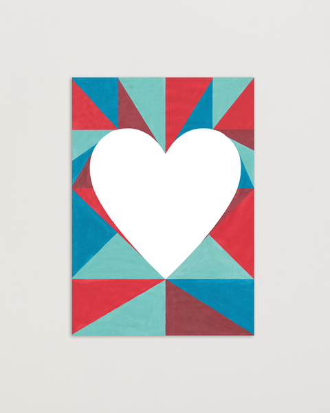 Lovely on triangles greeting card front view, eco stationery printed climate-neutral on recycled paper
