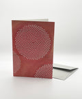 Eco-friendly No Pre-text in red greeting card, 3/4 angled view, printed in Berlin on recycled paper