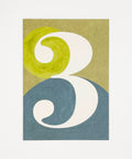 Number 3 greeting card front view, eco stationery printed climate-neutral on recycled paper