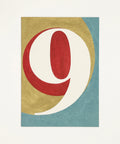 Number 9 greeting card front view, eco stationery printed climate-neutral on recycled paper