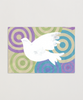 Eco-friendly Peace beige greeting card, front view, printed in Berlin on recycled paper.