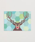 Eco-friendly Rudolph greeting card, front view, printed in Berlin on recycled paper.