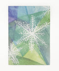 X-mas day snow greeting card front view, eco stationery printed climate-neutral on recycled paper