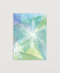 X-mas day snow greeting card front view, eco stationery printed climate-neutral on recycled paper