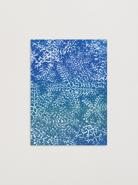X-mas nightsnow greeting card front view, eco stationery printed climate-neutral on recycled paper