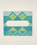 Blue jacquard letterfold eco stationery, front view of folded writing paper made in Berlin