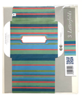 Green stripes letterfold eco writing paper fully opened, decorated envelope design