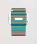 Green stripes letterfold eco writing paper fully opened, decorated envelope design