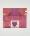 Hearts letterfold recycled writing paper, back view, handmade stationery from Berlin