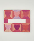 Hearts letterfold eco stationery, front view of folded writing paper made in Berlin