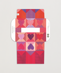 Hearts letterfold eco writing paper fully opened, decorated envelope design