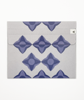 Lilac flowers letterfold recycled writing paper, back view, handmade stationery from Berlin