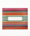 Mexican stripes letterfold eco stationery, front view of folded writing paper made in Berlin
