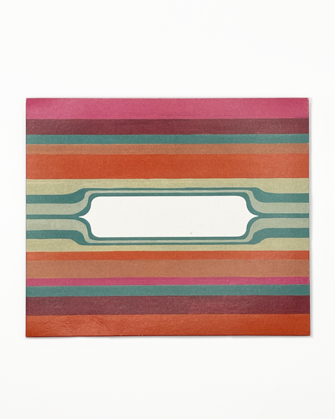 Mexican stripes letterfold eco stationery, front view of folded writing paper made in Berlin